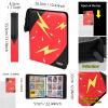 Premium Trading Card Storage Album,9 Pocket 40 Side Pages, 360 Cards,Black Zipper Binder for Collectible Games, Sports Card Organization&Protection (Black/Red) view 2