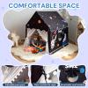 RONGFA Large Kids Tent Playhouse Padded Mat with Star Lights and Flags, Spaceship Play Tent, Astronaut Rocket Ship Teepee for Boys & Girls, Kids Play House Space Toys for Toddler (Black with Mat) view 4