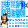100PCS Beads for Hair Multiple Styles Kids Beads for Hair Heart and Round Hair Beads for Girls Cute Braids Accessories for Toddlers view 1