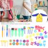 57Pcs Sponge Paint Brushes Letters Stamp Kit with Apron, Toddler Painting Tools Set, Reusable Foam Art Craft Brushes for Kids Ages 2-6, Includes Alphabet Stamps and view 4