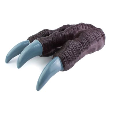 Dinosaur and Jungle Animal Realistic Latex Soft Headwear Toys Party Show Imaginative Play Hand Puppets (Brown Claw)