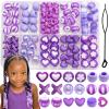 100PCS Beads for Hair Multiple Styles Kids Beads for Hair Heart and Round Hair Beads for Girls Cute Braids Accessories for Toddlers view 1