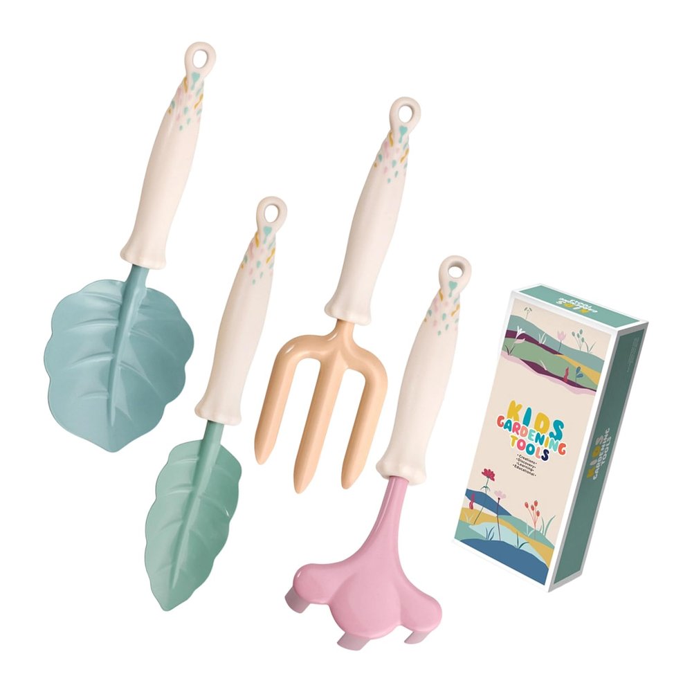 Colorful Gardening Set, Sturdy Metal Head Tools for Little Gardeners, Real Gardening Equipment for Learning Plant Care, Outdoor Play & Backyard Fun
