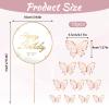 13Pcs 3D Butterfly Cupcake Topper Pink Cupcake Toppers for Girls Women's Happy Birthday Cake Decorations Floral Wedding Party Decorations view 2