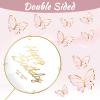 13Pcs 3D Butterfly Cupcake Topper Pink Cupcake Toppers for Girls Women's Happy Birthday Cake Decorations Floral Wedding Party Decorations view 3