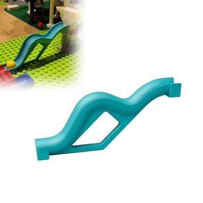 KEJKHA Marble Run Wave Track Expansion Piece Compatible with Duplo and Compatible with Hubelino Marble Run Building Blocks Curved Wave Slide Track Add On for Ball Run Construction Set