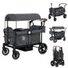 TODECARE Wagon Stroller for 2 Kids, Foldable All-Terrain Push Wagon, Gray view 1