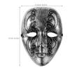 Beaupretty Vintage Full Face Halloween Mask Silver Venetian for Men and Women Scary Costume Party Mask for Masquerade Balls and Halloween Cosplay view 2