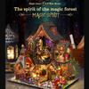 3D Wooden Puzzle, Miniature Magic Forest Castle DIY Model Kit with LED Light & Dust Cover, Halloween Fantasy Journey Assembly Desk Decor Display Gift for Adults Youth (Kit Version) view 2