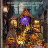 3D Wooden Puzzle, Miniature Magic Forest Castle DIY Model Kit with LED Light & Dust Cover, Halloween Fantasy Journey Assembly Desk Decor Display Gift for Adults Youth (Kit Version) view 3