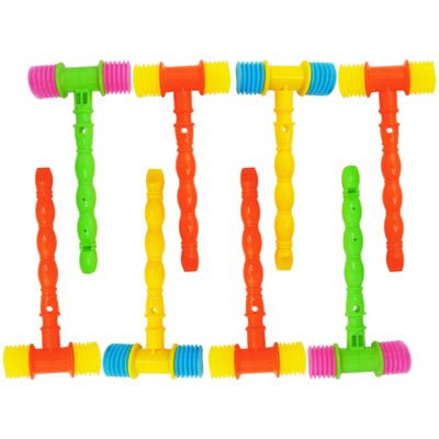 AwnsIMfreien 8pcs Squeaky Hammer Toy, Fun Pounding Toys with Whistle Handle for Baby & Toddler, Colorful Kids Hammer for Motor Skills & Party Favors (Random Color), Kids