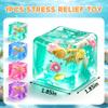 1Pc Ice Cube Squishy Stress Balls,Slow Rising Sensory Fidget Toy with Marine Shells Inside Square Soft Sensory Anxiety Relief Squeeze Cube for Adults Teens Kids(Green) view 2