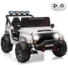2 Seater Ride on Car Toy for Kids, 24V 4x4 Ride-on Truck, w/Parent Control, Soft Start, 3 Speed, 4-Wheeler Suspension, Bluetooth, LED Lights, Electric Car for Kids Toddler Ages 3-8, White view 1