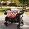 TODECARE Wagon Stroller for 2 Kids, Foldable All-Terrain Push Wagon, Green view 4