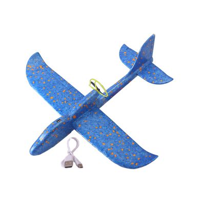 Cuteam Airplane Toys with Propeller Guard Safe EPP Foam Electric Glider for Aldults USB Rechargeable Long Flight Time Easy Assembly Outdoor Flying Toy Birthday Gifts Party Favors (Blue)