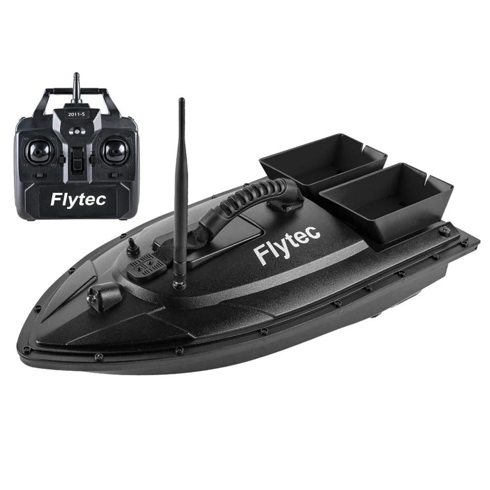 Fishing Bait Boat 500m Remote Control Bait Boat Dual Motor Fish Finder 1.5KG Loading with LED Light for Fishing,Black,12000Ah