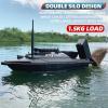 Fishing Bait Boat 500m Remote Control Bait Boat Dual Motor Fish Finder 1.5KG Loading with LED Light for Fishing,Black,12000Ah view 4