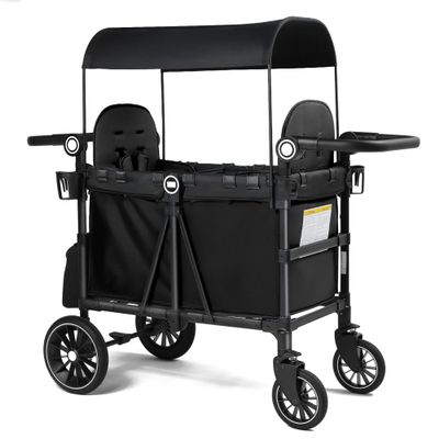 TODECARE Wagon Stroller for 2 Kids, Foldable All-Terrain Push Wagon, Black