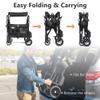 TODECARE Wagon Stroller for 2 Kids, Foldable All-Terrain Push Wagon, Black view 2