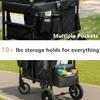 TODECARE Wagon Stroller for 2 Kids, Foldable All-Terrain Push Wagon, Black view 3