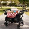 TODECARE Wagon Stroller for 2 Kids, Foldable All-Terrain Push Wagon, Black view 4