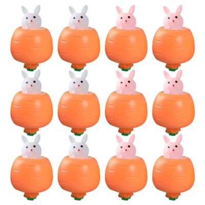 12 Pack Cute Carrot Squish Toy with Pop-Up Bunnies, Soft Sensory Fidget Toys for Stress Relief, Fun Desk Decor, Anxiety Relief for Adults Kids