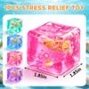 1Pc Ice Cube Squishy Stress Balls,Slow Rising Sensory Fidget Toy with Marine Shells Inside Square Soft Sensory Anxiety Relief Squeeze Cube for Adults Teens Kids(Pink) view 2