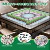 31.5" x 31.5" Mahjong Mat for Table with Carrying Bag Watercolor Oyster Shells Circular Arrangement Soft Blue Coastal Style Non-Slip Noise-Reducing Game Mat for Mahjong Poker Dominoes Board Games view 3