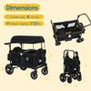 TODECARE Wagon Stroller for 2 Kids, Foldable All-Terrain Push Wagon, Black view 3