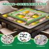 31.5" x 31.5" Mahjong Mat for Table with Carrying Bag Bright Lemon Floral Pink Non-Slip Noise-Reducing Game Mat for Mahjong Poker Dominoes Board Games view 3