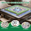 31.5" x 31.5" Mahjong Mat for Table with Carrying Bag Watercolor Oyster Shells Circular Arrangement Soft Blue Coastal Style Non-Slip Noise-Reducing Game Mat for Mahjong Poker Dominoes Board Games view 3