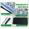 31.5" x 31.5" Mahjong Mat for Table with Carrying Bag Watercolor Oyster Shells Circular Arrangement Soft Blue Coastal Style Non-Slip Noise-Reducing Game Mat for Mahjong Poker Dominoes Board Games view 4