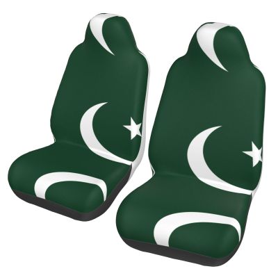 LPLSNWS Flag of Pakistan Patterned, Durable Car Seat Covers, 2-Pack Suitable for Passenger Cars, Trucks, Commercial Vehicles, and Marine Seats
