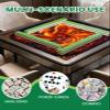 31.5" x 31.5" Mahjong Mat for Table with Carrying Bag Flame Ornate Swirling Feathers Fiery Red Gold Fantasy Design Non-Slip Noise-Reducing Game Mat for Mahjong Poker Dominoes Board Games view 3