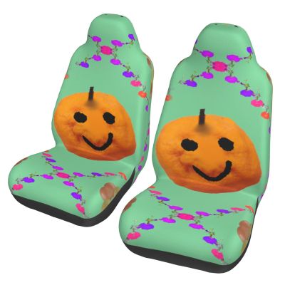 LPLSNWS Smiley Citrus Patterned, Durable Car Seat Covers, 2-Pack Suitable for Passenger Cars, Trucks, Commercial Vehicles, and Marine Seats