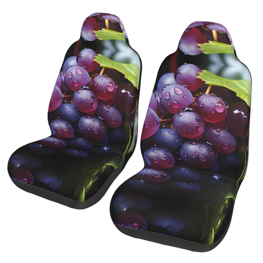 LPLSNWS Fresh Grapes Patterned, Durable Car Seat Covers, 2-Pack Suitable for Passenger Cars, Trucks, Commercial Vehicles, and Marine Seats
