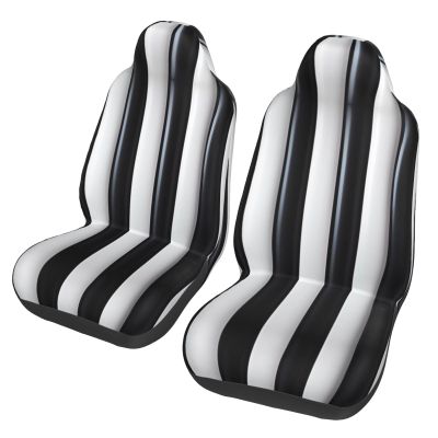 LPLSNWS Black & White Stripe Patterned, Durable Car Seat Covers, 2-Pack Suitable for Passenger Cars, Trucks, Commercial Vehicles, and Marine Seats