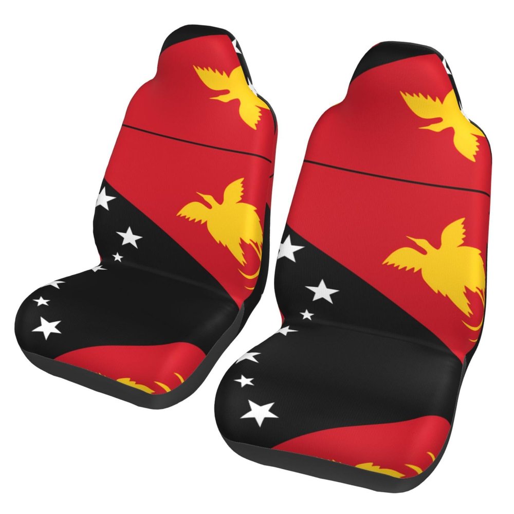 LPLSNWS Flag of Papua New Guinea Patterned, Durable Car Seat Covers, 2-Pack Suitable for Passenger Cars, Trucks, Commercial Vehicles, and Marine Seats
