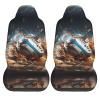 LPLSNWS Rugby On Fire Patterned, Durable Car Seat Covers, 2-Pack Suitable for Passenger Cars, Trucks, Commercial Vehicles, and Marine Seats view 2