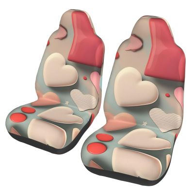 LPLSNWS Love Pattern Patterned, Durable Car Seat Covers, 2-Pack Suitable for Passenger Cars, Trucks, Commercial Vehicles, and Marine Seats