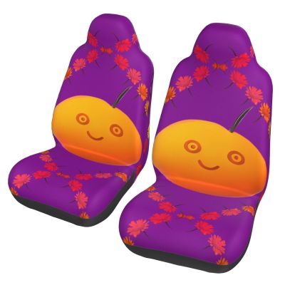 LPLSNWS Smiley Orange Patterned, Durable Car Seat Covers, 2-Pack Suitable for Passenger Cars, Trucks, Commercial Vehicles, and Marine Seats