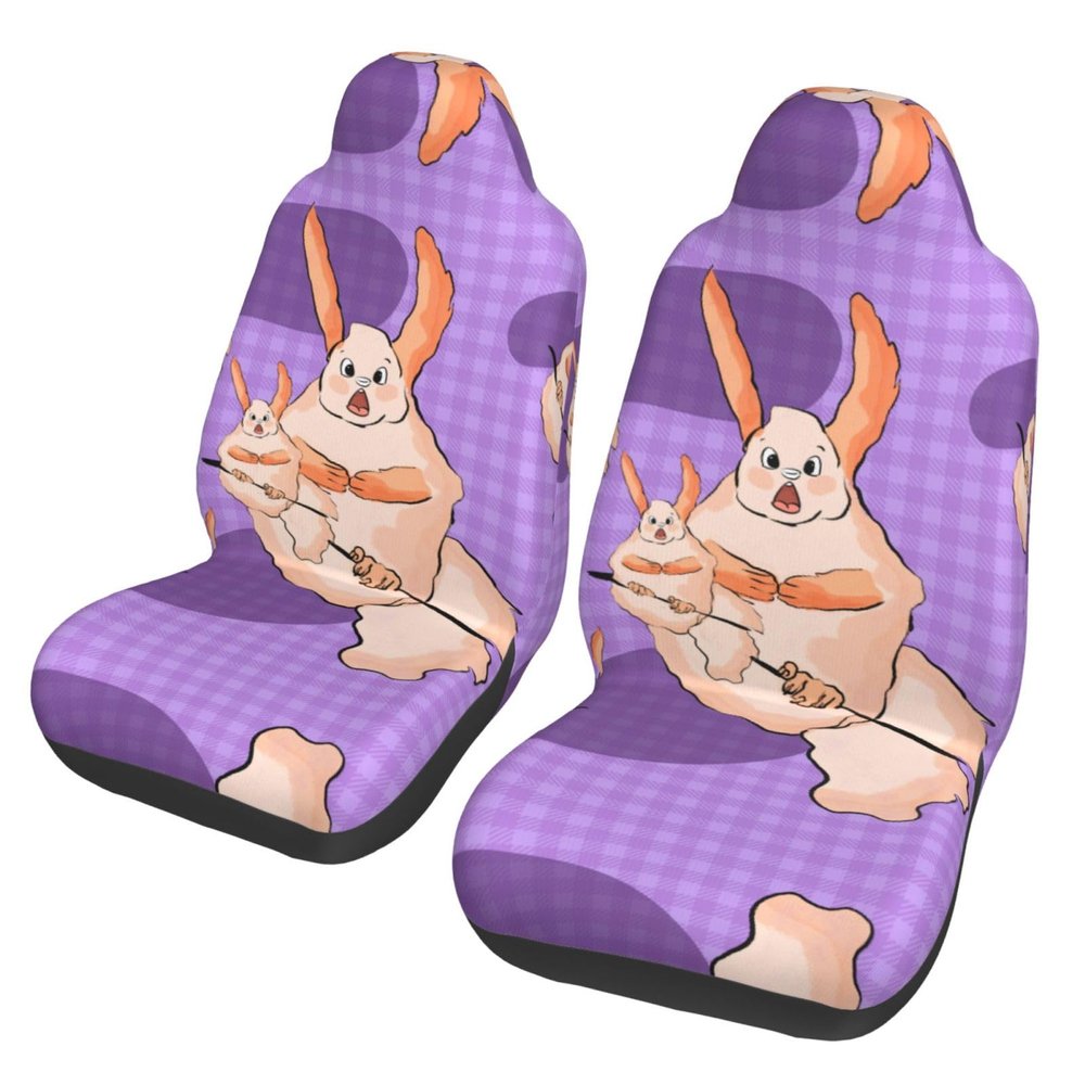 LPLSNWS Wacky Bunny Patterned, Durable Car Seat Covers, 2-Pack Suitable for Passenger Cars, Trucks, Commercial Vehicles, and Marine Seats