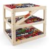 Wooden Car Garage Storage Organizer, Compatible with Hot Wheels & Matchbox 1:64 Scale Diecast Cars,3-Tier Multi-Level Racetrack Parking Lot Display Shelf for Kids, Natural Wood view 1