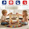 Wooden Car Garage Storage Organizer, Compatible with Hot Wheels & Matchbox 1:64 Scale Diecast Cars,3-Tier Multi-Level Racetrack Parking Lot Display Shelf for Kids, Natural Wood view 4