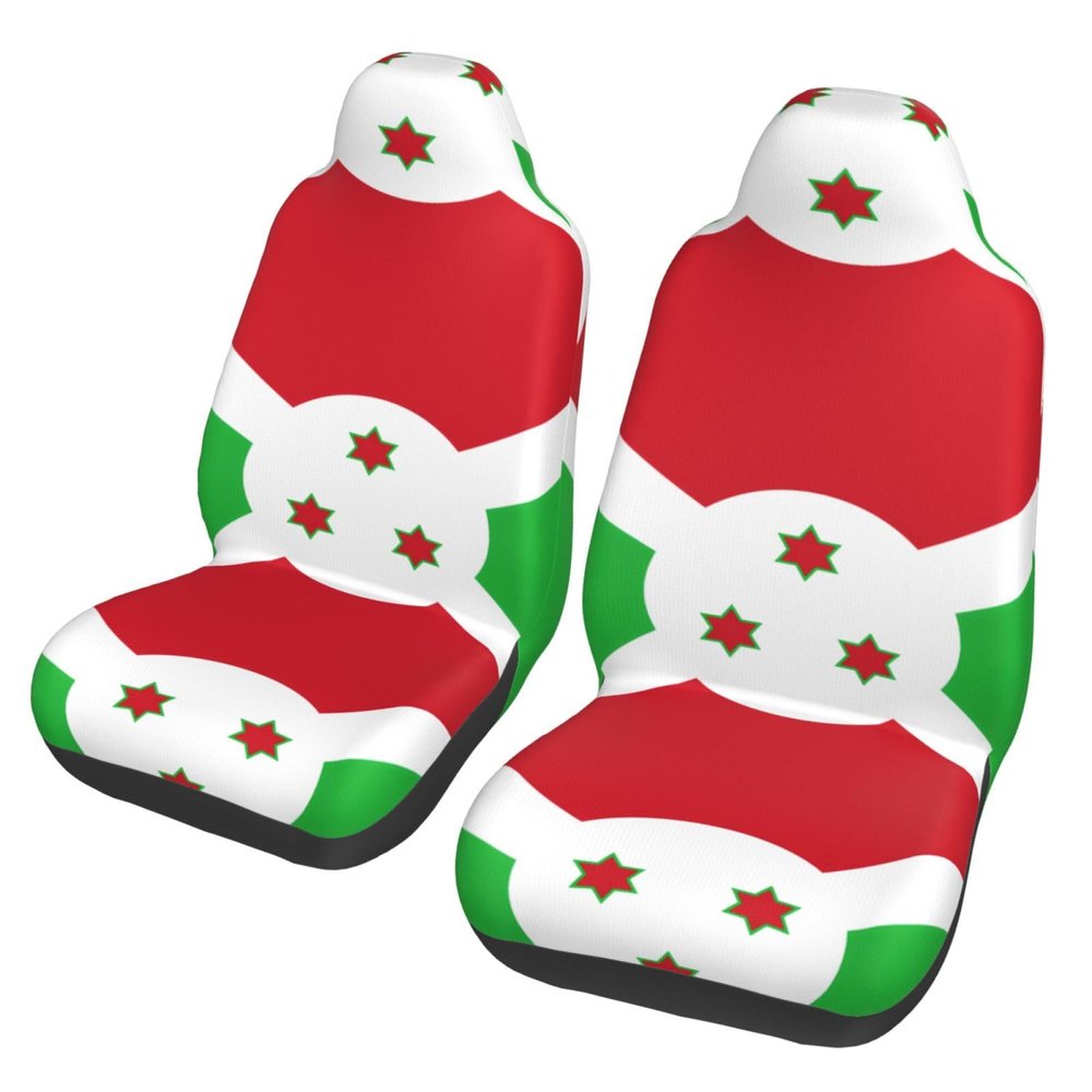 LPLSNWS Flag of Burundi Patterned, Durable Car Seat Covers, 2-Pack Suitable for Passenger Cars, Trucks, Commercial Vehicles, and Marine Seats