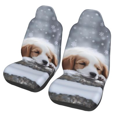 LPLSNWS A Sleeping Dog Patterned, Durable Car Seat Covers, 2-Pack Suitable for Passenger Cars, Trucks, Commercial Vehicles, and Marine Seats