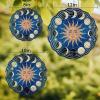 Wind Spinner for Outside, White Moon Sun Blue Background 3D Wind Chimes for Garden 10in, Funny Universe Stars Round Hanging Winds Spinner for Yard Porch Outdoor Decor view 2