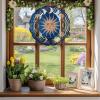 Wind Spinner for Outside, White Moon Sun Blue Background 3D Wind Chimes for Garden 10in, Funny Universe Stars Round Hanging Winds Spinner for Yard Porch Outdoor Decor view 4
