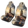LPLSNWS London Color Taxi Patterned, Durable Car Seat Covers, 2-Pack Suitable for Passenger Cars, Trucks, Commercial Vehicles, and Marine Seats view 1