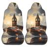 LPLSNWS London Color Taxi Patterned, Durable Car Seat Covers, 2-Pack Suitable for Passenger Cars, Trucks, Commercial Vehicles, and Marine Seats view 2